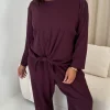 CurveWow Knot Front Lounge Set Wine