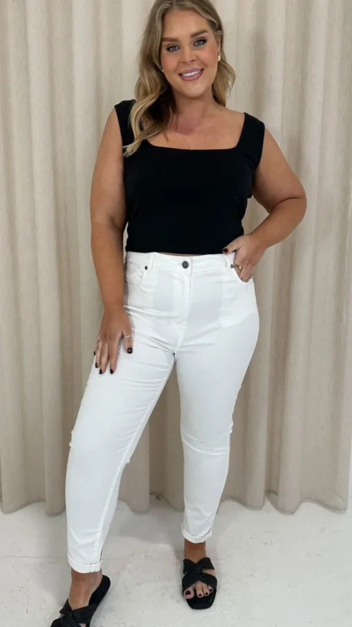 CurveWow Mom Jeans White