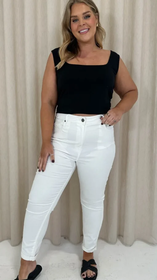 CurveWow Mom Jeans White