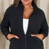 CurveWow Polar Fleece Jacket Black