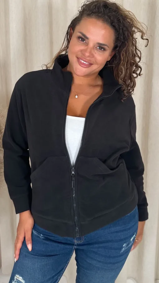 CurveWow Polar Fleece Jacket Black