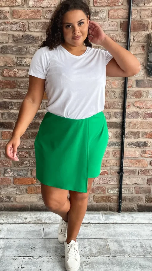 CurveWow Skuba Crepe Skort Green
