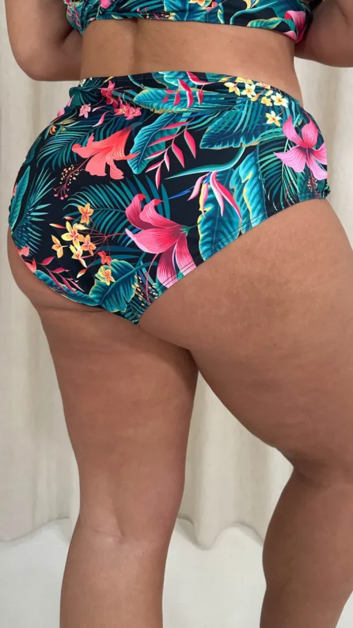 CurveWow Swim Brief Black Floral
