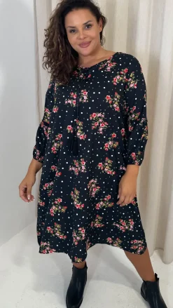 CurveWow Tassel Swing Dress Spot Floral