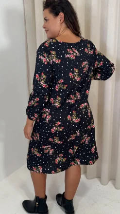 CurveWow Tassel Swing Dress Spot Floral