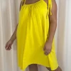 CurveWow Tie Strap Mini Dress Yellow