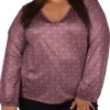 CurveWow V-Neck Swing Top Brown