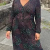 CurveWow Woven Button Front Dress Patchwork Floral