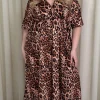 CurveWow Wrap Midi Dress Leopard