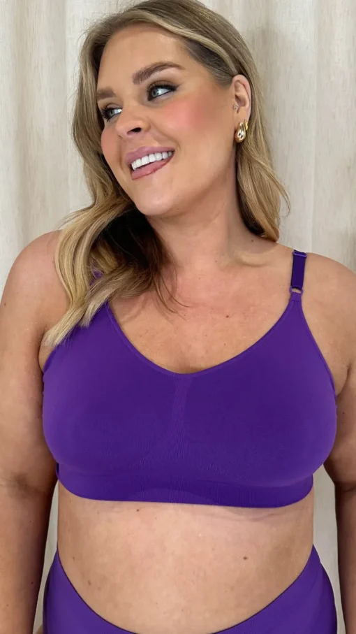 Curvy Seam Free Adjustable Comfort Bra Purple