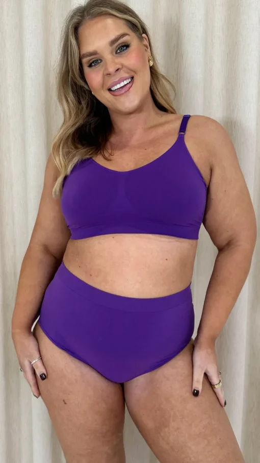 Curvy Seam Free Adjustable Comfort Bra Purple