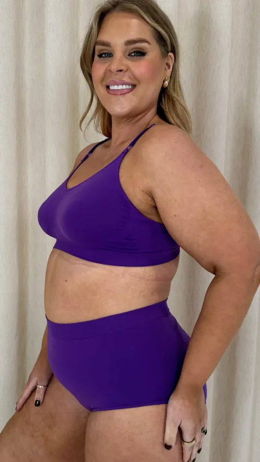 Curvy Seam Free Adjustable Comfort Bra Purple