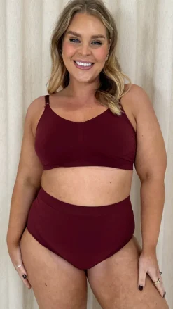 Curvy Seam Free Comfort Brief Burgundy