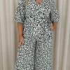 CurveWow Angel Sleeve Wrap Jumpsuit Tie Waist Daisy