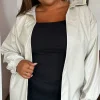 CurveWow Croc Shacket Cream