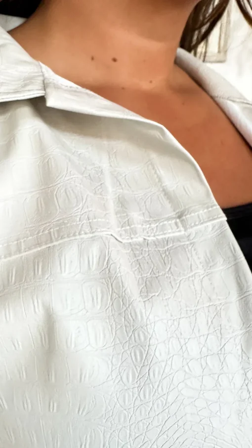 CurveWow Croc Shacket Cream